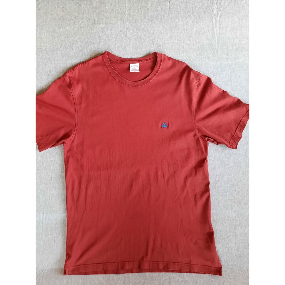 Brooks Brother 1818 Men Large crewneck Casual Embroider Logo Cotton Red Tโ Shirt